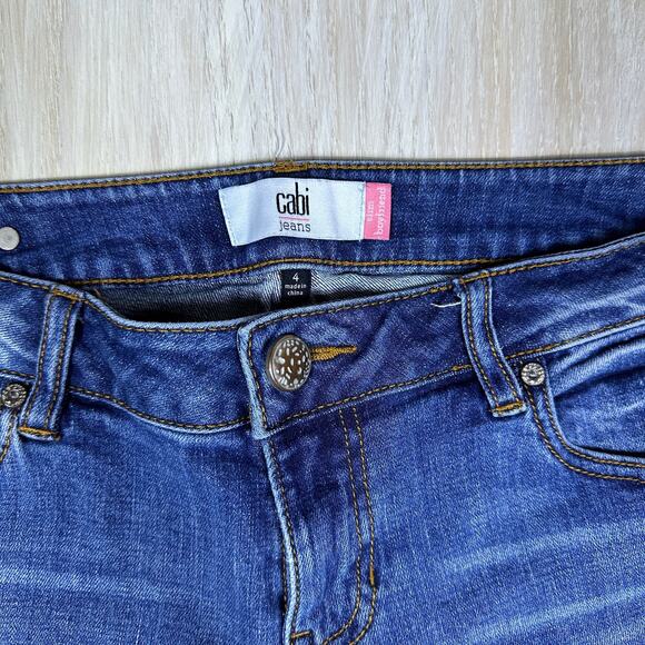 Cabi Slim Boyfriend Patchwork Medium Wash Mid Rise Denim Jeans 4 Style #3462 - Picture 6 of 16
